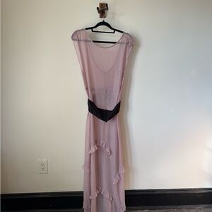 Elegant Pink and Black Women's Dress